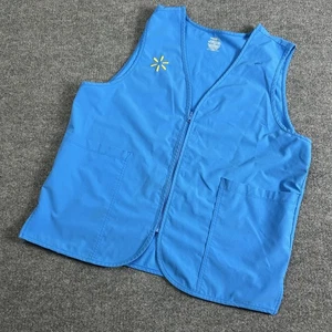 Walmart Associate Vest Mens Large Turquoise Blue Zip Front Uniform Work Store - Picture 1 of 6