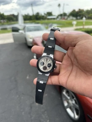 [N MINT] BVLGARI Diagono Aluminium AC38TA Automatic 37J Chronograph Men's Watch - Image 1 of 4