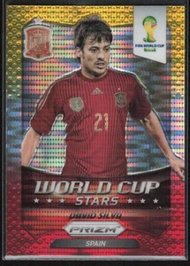 2014 Panini Prizm FIFA World Cup Stars Yellow Red Pulsar #31 David Silva Spain - Picture 1 of 2