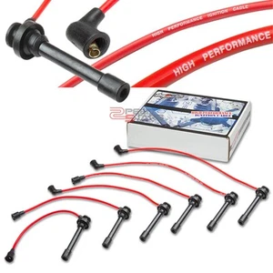 GALANT 6G72 3.0L V6 8MM SPARK PLUG SUPPRESSION CORE WIRES SET IGNITION RED CABLE - Picture 1 of 1