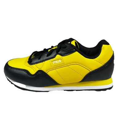 FILA Cress Color Block Shoes Kids Size 2 Yellow White Black Performance Sneakers - Image 1 of 4