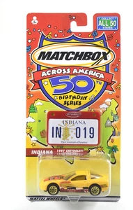 Matchbox Across America 50th Birthday Series Indiana Yellow C5 Corvette 1/64 - Picture 1 of 3