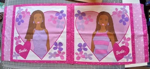 Barbie Christie 2 panels Pillow Heart Flowers Pink Purple Springs 17.5"x43" - Picture 1 of 4