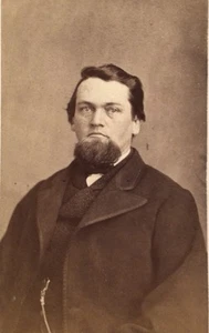 1860’s Antique CDV PHOTO Civil War Era Hübsome Young Mansfield Ohio Stamp - Bild 1 von 3