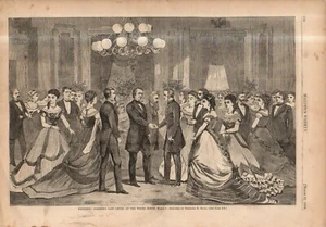 1868 Harpers Weekly original print - Last White House party Johnson Impeachment - Picture 1 of 1