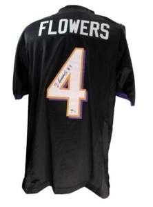 Camiseta de fútbol Zay Flowers autografiada negra personalizada Ravens Beckett 180945 - Imagen 1 de 5