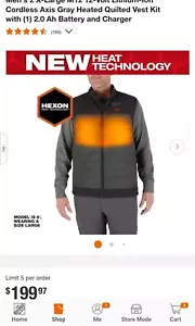 ⭐️NEW 2024⭐️ Milwaukee M12 AXIS HEXON 2XL Grey Quilted Heated Vest Kit - Picture 1 of 2
