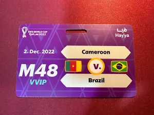 FIFA Qatar 2022 HAYYA M# 48 Cameron V. Brazil VVIP Souvenir Gate Pass World Cup - Picture 1 of 2