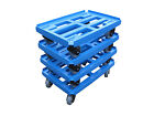 4er Pack Transportroller 600x400 Kistenroller (WTR2)  blau - 4xLR Gummi 100mm