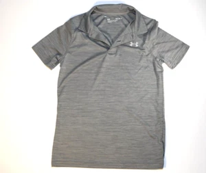 Under Armour shirt UA Golf Short Sleeve Gray Polo YM Boys M Loose Heat gear - Picture 1 of 5