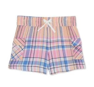 WONDER NATION Girls Size S (6-6X) Pull-On Drawstring Linen Shorts • Fruit Khaki - Picture 1 of 3
