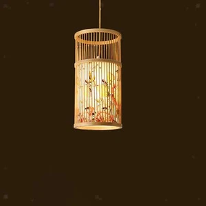 Bamboo Woven Lampshade Rustic Japanese Style Decorative Boho Chandelier Light - Picture 1 of 10
