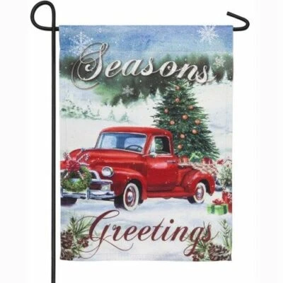 Evergreen Decorativa Casa Bandera 29"X43 ESTACIONES SALUDOS Navidad Vacaciones NUEVO Foto 1 de 4