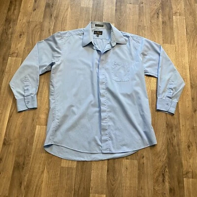 Camisa con botones Stacy Adams para hombre talla 16,5 azul claro manga larga *manchada* Foto 1 de 4