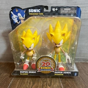 Jazwares Sonic the Hedgehog 20th Figure Super Sonic Classic & Modern confezione da 2 - Foto 1 di 14