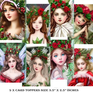 Tarjeta de hadas de Navidad Toppers álbum de recortes fabricación de tarjetas tarjeta de Navidad etiqueta de álbum de recortes - Imagen 1 de 3