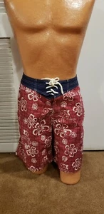 OCEAN PACIFIC FLORAL BAÑADOR Hombre Borgoña Pantalones Cortos Con Cordón Talla-34  - Imagen 1 de 7