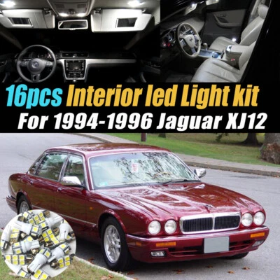 Paquete de kit de bombillas LED interiores de auto súper blancas de 16 piezas para Jaguar XJ12 1994-1996 Foto 1 de 4