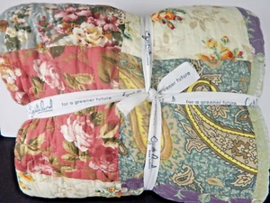 Greenland Home Chic Quilted Patchwork Shabby Chic Floral Blanket Throw 50x60 - Picture 1 of 9