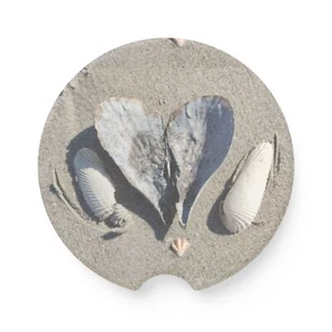 Heart shaped shell Soapstone Car Coaster - Picture 1 of 8