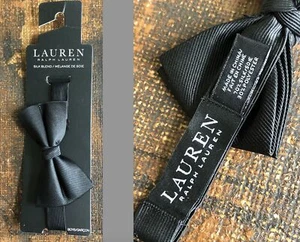 NWT $35 NEW LAUREN RALPH LAUREN CHILD'S BOW TIE BLACK FORMAL SILK BLEND TWILL - Picture 1 of 6
