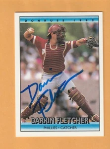 Darrin Fletcher Philadelphia Phillies AUTO Signed 1992 Donruss Fithian IL 1G - Picture 1 of 2