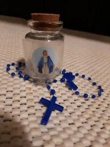 Catholic Christian Our Lady Of Grace Rosary In Keepsake Bottle - Picture 1 of 1