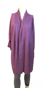 Cárdigan abierto EILEEN FISHER 100 % alpaca real talla L, púrpura - Imagen 1 de 22