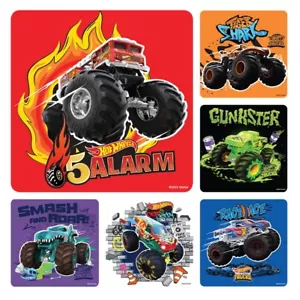 25 Hot Wheels Monster Trucks Up Stickers Party Favor Teacher Supply 2.5" - Picture 1 of 1