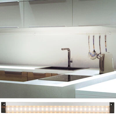 Lampada LED Sottobanco Con Sensore Per Mobili Da Cucina In Alluminio Argento - Immagine 1 di 3