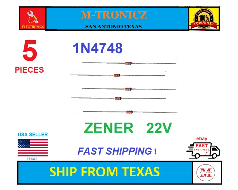 5 PIEZAS DIODO D652-1N4748 PARA FUENTE DE ALIMENTACIÓN MAGNAVOX BA31T0F0102 con seguimiento # Foto 1 de 1