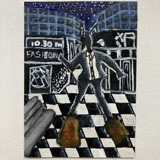 ACEO ORIGINAL PAINTING Mini Collectible Art Card City Signed A Stuck Man Ooak