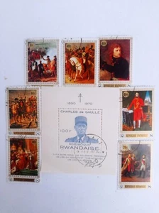 Lote De Sellos Usados De REPUBLIQUE RWANDAISE, CHARLES De GAULLE - Picture 1 of 3