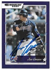 JOSE CANSECO Autographed Signed 2001 Donruss card #11 Anaheim Angels COA