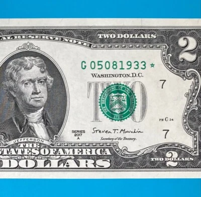 May 8, 1933 / 5 August 1933 (G 05081933 *) BIRTHDAY Note $2 Two Dollar Bill *UNC - Image 1 of 4