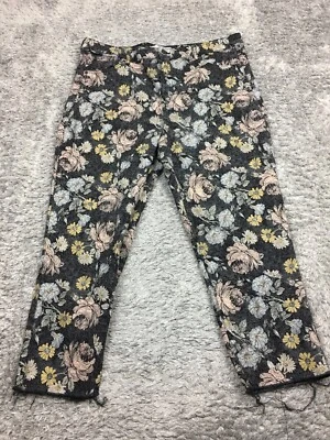 Знаменитости розовый прямые штанины джинсы женщин размер 21 / 35 серый цветочный джинсовой ткани - Изображение 1 из 4