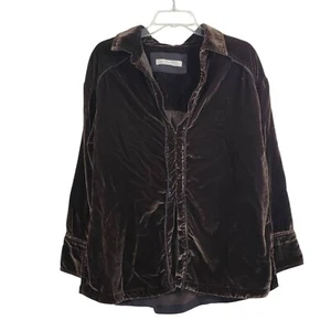 We The Free People Marianne Velvet Top Brown Large Boho Dark Romance Whimsigoth - Picture 1 of 13