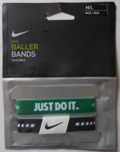 Nike Baller Bands Black/White/Clover/White M/L One Pair - Picture 1 of 3