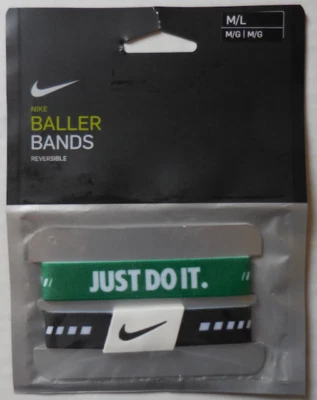 Nike Baller Bands Black/White/Clover/White M/L One Pair - Image 1 of 3