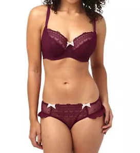 Panache Cleo Marcie 6831 set reggiseno ferretto taglia 70B UK32B + hipster XS Winerot - Foto 1 di 13