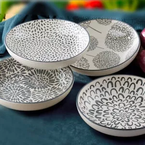 Stoneware Bowls 4 Pieces Signature Housewares - Picture 1 of 16