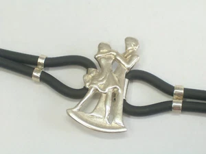 Armband Mit Tänzer aus Silber 925 Und Gummi - Armband - Tanzkleid - Picture 1 of 4