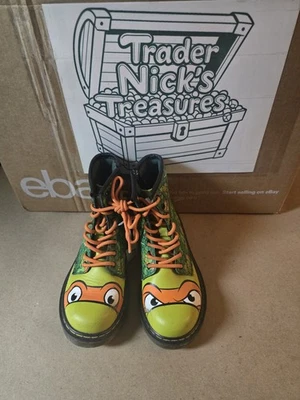 Botas de cuero Dr Martens TMNT Michaelanhelo niños/juniors - verdes - talla 1 EE. UU./ Foto 1 de 4
