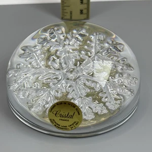Pisapapeles copo de nieve cristal de plomo cristal artístico vintage Francia - Imagen 1 de 7