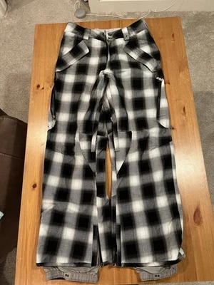 Pantalones de snowboard Burton Gore-Tex negros grises a cuadros para hombre M medianos Foto 1 de 4