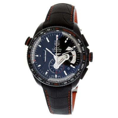 TAG Heuer Hombre CAV5185.FC6237 Grand Carrera Correa Cuero Cronógrafo Negro... Foto 1 de 2