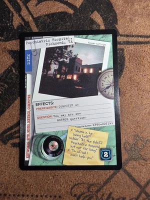 Psychiatric Hospital Richmond, VA 1996 X-Files TCG CCG Site Card Common - Image 1 of 2