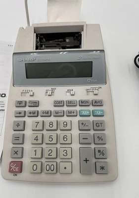Sharp EL-1750P III 2-Color Printing Calculator W/Power Supply - Image 1 of 4