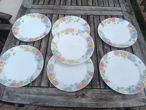 Corelle Corning Summer Blush Pansies 10¼" Dinner Plates Set of 7 - Picture 1 of 18