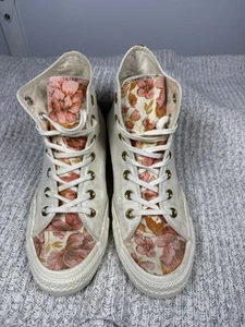 Converse CTAS Hi Sneaker All Star Parkway 561661F Beige floral Print Sz 8 - Picture 1 of 12